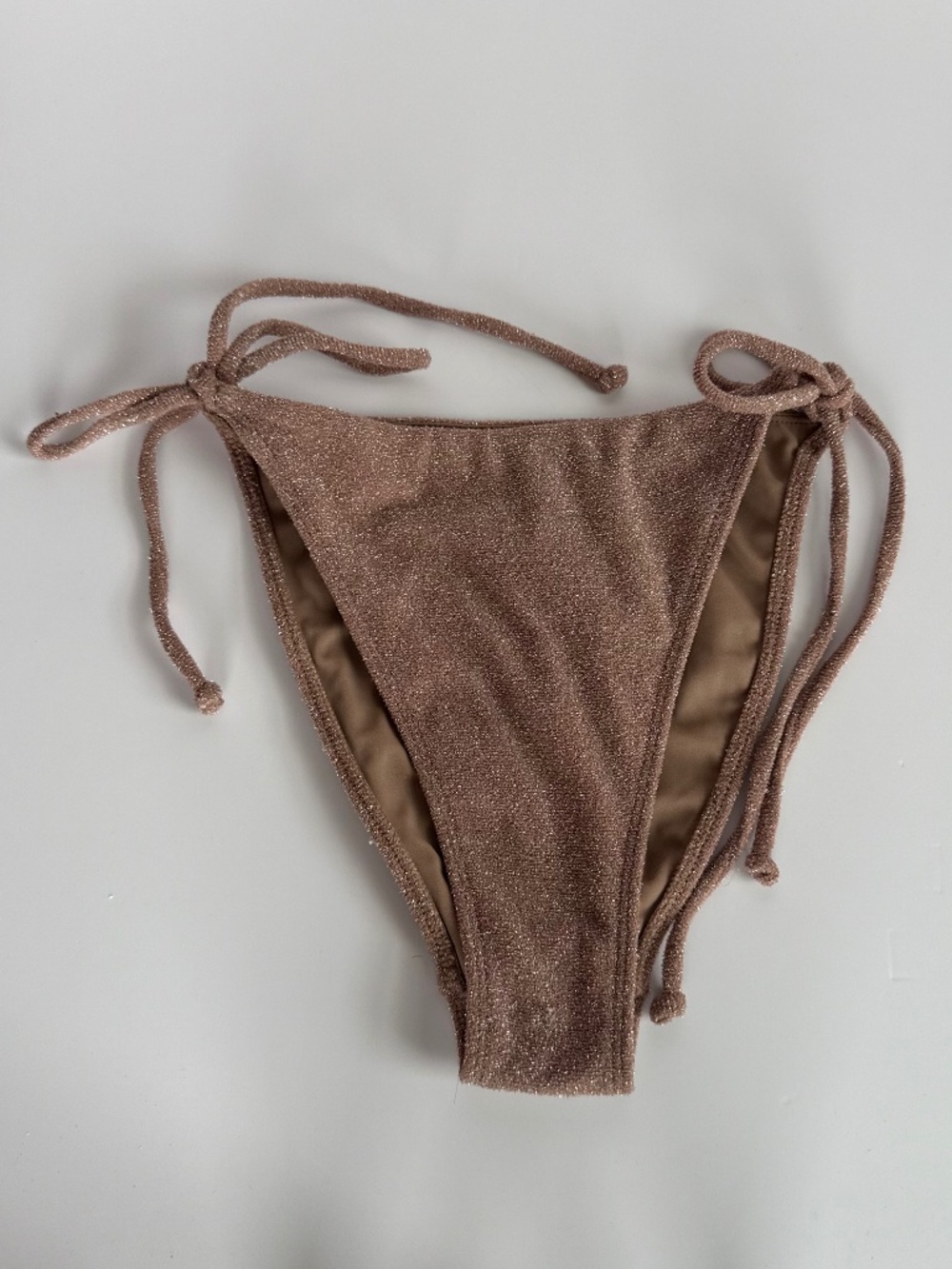 PacSun Swim Metallic Brown Side-Tie Bikini Bottom Size S NWOT